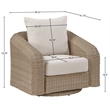 Meridian Furniture Seacrest Beige Water Resistant Fabric Patio Swivel Chair