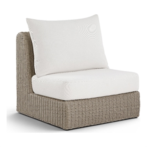 Meridian Furniture Seacrest Cream Water Resistant Fabric Patio Armless Chair
