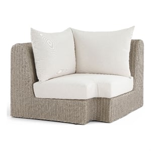 Meridian Furniture Seacrest Cream Water Resistant Fabric Patio Corner Chair