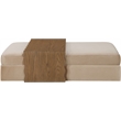 Meridian Furniture Woodra Beige Velvet Upholstered Coffee Table/Ottoman