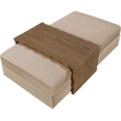 Meridian Furniture Woodra Beige Velvet Upholstered Coffee Table/Ottoman