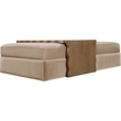 Meridian Furniture Woodra Beige Velvet Upholstered Coffee Table/Ottoman
