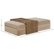 Meridian Furniture Woodra Beige Velvet Upholstered Coffee Table/Ottoman