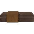 Meridian Furniture Woodra Brown Velvet Upholstered Coffee Table/Ottoman