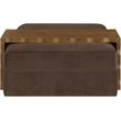 Meridian Furniture Woodra Brown Velvet Upholstered Coffee Table/Ottoman