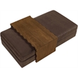 Meridian Furniture Woodra Brown Velvet Upholstered Coffee Table/Ottoman