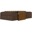 Meridian Furniture Woodra Brown Velvet Upholstered Coffee Table/Ottoman