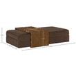Meridian Furniture Woodra Brown Velvet Upholstered Coffee Table/Ottoman