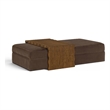 Meridian Furniture Woodra Brown Velvet Upholstered Coffee Table/Ottoman