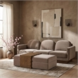 Meridian Furniture Woodra Taupe Velvet Upholstered Coffee Table/Ottoman
