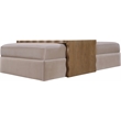 Meridian Furniture Woodra Taupe Velvet Upholstered Coffee Table/Ottoman