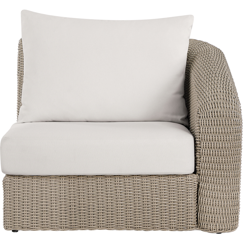 Meridian Furniture Seacrest Cream Water Resistant Fabric Patio Right Arm Chair