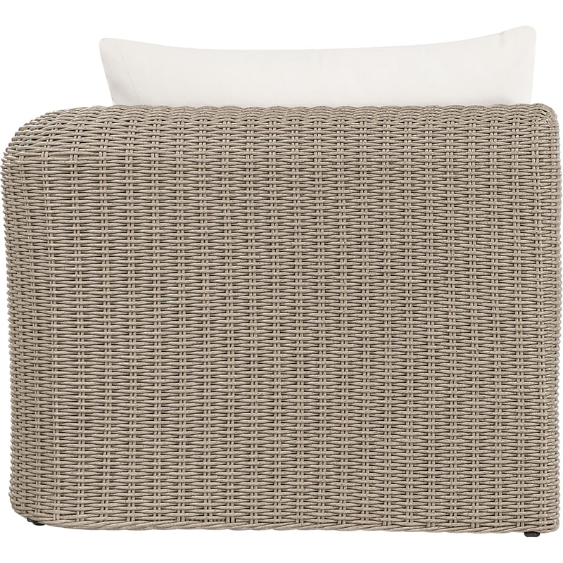 Meridian Furniture Seacrest Cream Water Resistant Fabric Patio Right Arm Chair