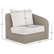 Meridian Furniture Seacrest Cream Water Resistant Fabric Patio Right Arm Chair