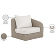 Meridian Furniture Seacrest Cream Water Resistant Fabric Patio Right Arm Chair