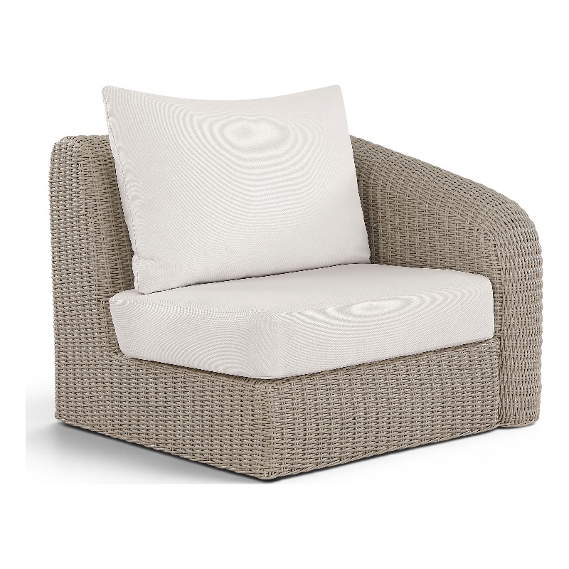 Meridian Furniture Seacrest Cream Water Resistant Fabric Patio Right Arm Chair