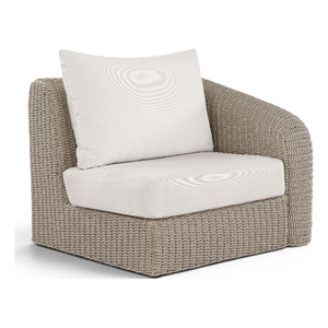 Meridian Furniture Seacrest Cream Water Resistant Fabric Patio Right Arm Chair