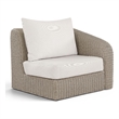 Meridian Furniture Seacrest Cream Water Resistant Fabric Patio Right Arm Chair