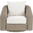 Meridian Furniture Seacrest Cream Water Resistant Fabric Patio Swivel Chair