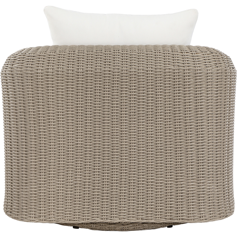 Meridian Furniture Seacrest Cream Water Resistant Fabric Patio Swivel Chair