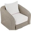 Meridian Furniture Seacrest Cream Water Resistant Fabric Patio Swivel Chair