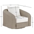 Meridian Furniture Seacrest Cream Water Resistant Fabric Patio Swivel Chair