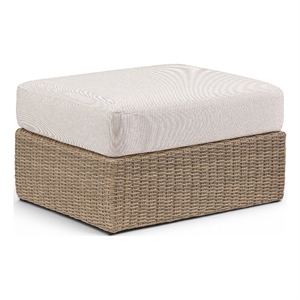 Meridian Furniture Seacrest Beige Water Resistant Fabric Patio Ottoman Table