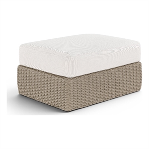 Meridian Furniture Seacrest Cream Water Resistant Fabric Patio Ottoman Table