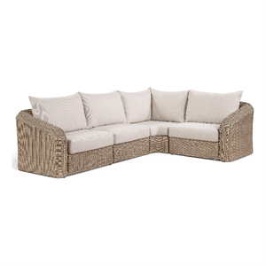 Meridian Furniture Seacrest 123.25&quot Beige Water Resist Fabric Patio Sectional