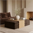 Meridian Furniture Woodra Brown Velvet Upholstered Coffee Table/Ottoman