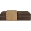 Meridian Furniture Woodra Brown Velvet Upholstered Coffee Table/Ottoman