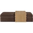 Meridian Furniture Woodra Brown Velvet Upholstered Coffee Table/Ottoman