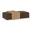 Meridian Furniture Woodra Brown Velvet Upholstered Coffee Table/Ottoman