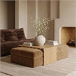 Meridian Furniture Woodra Saddle Velvet Upholstered Coffee Table/Ottoman