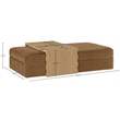 Meridian Furniture Woodra Saddle Velvet Upholstered Coffee Table/Ottoman