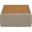 Meridian Furniture Seacrest Taupe Teak Wood And Wicker Patio Coffee Table