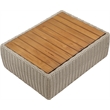 Meridian Furniture Seacrest Taupe Teak Wood And Wicker Patio Coffee Table
