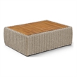 Meridian Furniture Seacrest Taupe Teak Wood And Wicker Patio Coffee Table