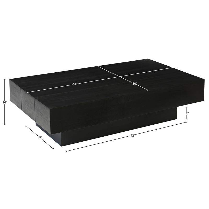 Meridian Furniture Plank Black Mango Wood Coffee Table