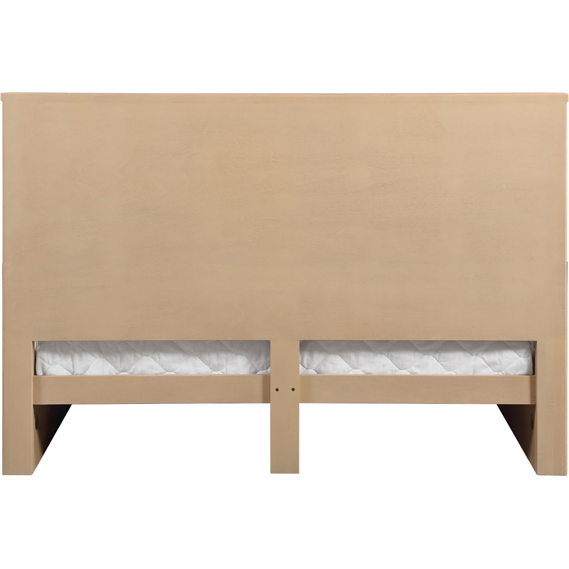 Meridian Furniture Astrid Natural Solid Wood And Oak Veneer Queen Bed