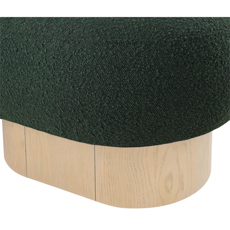 Meridian Furniture Robertson Green Boucle Fabric Upholstered Bench
