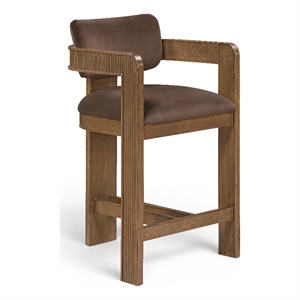Meridian Furniture Sacha Brown Velvet Upholstered Counter Stool