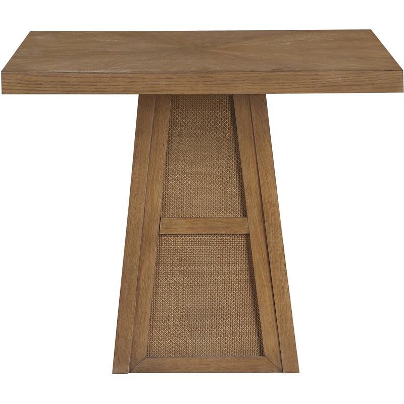 Meridian Furniture Fenwick Brown Cane Solid Wood with Oak Veneer Dining Table