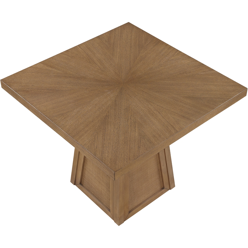 Meridian Furniture Fenwick Brown Cane Solid Wood with Oak Veneer Dining Table
