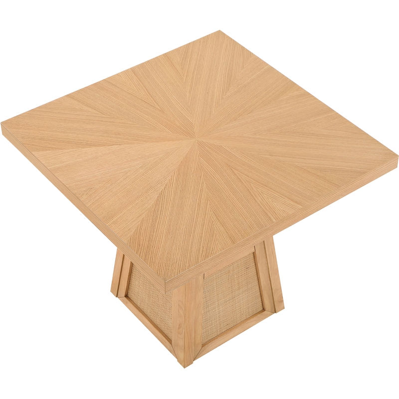 Meridian Furniture Fenwick Natural Cane Solid Wood with Oak Veneer Dining Table