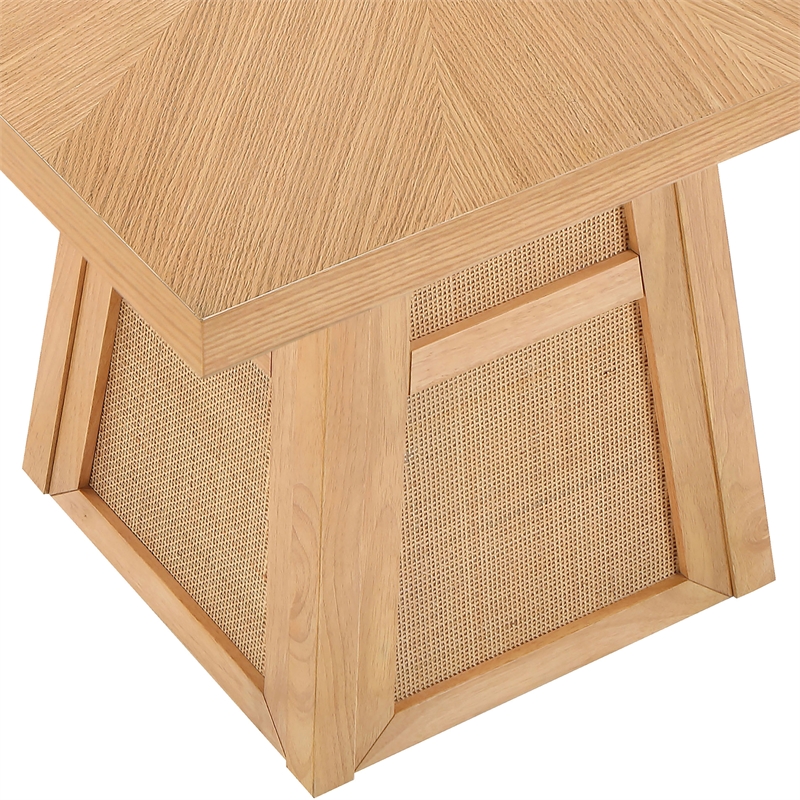 Meridian Furniture Fenwick Natural Cane Solid Wood with Oak Veneer Dining Table