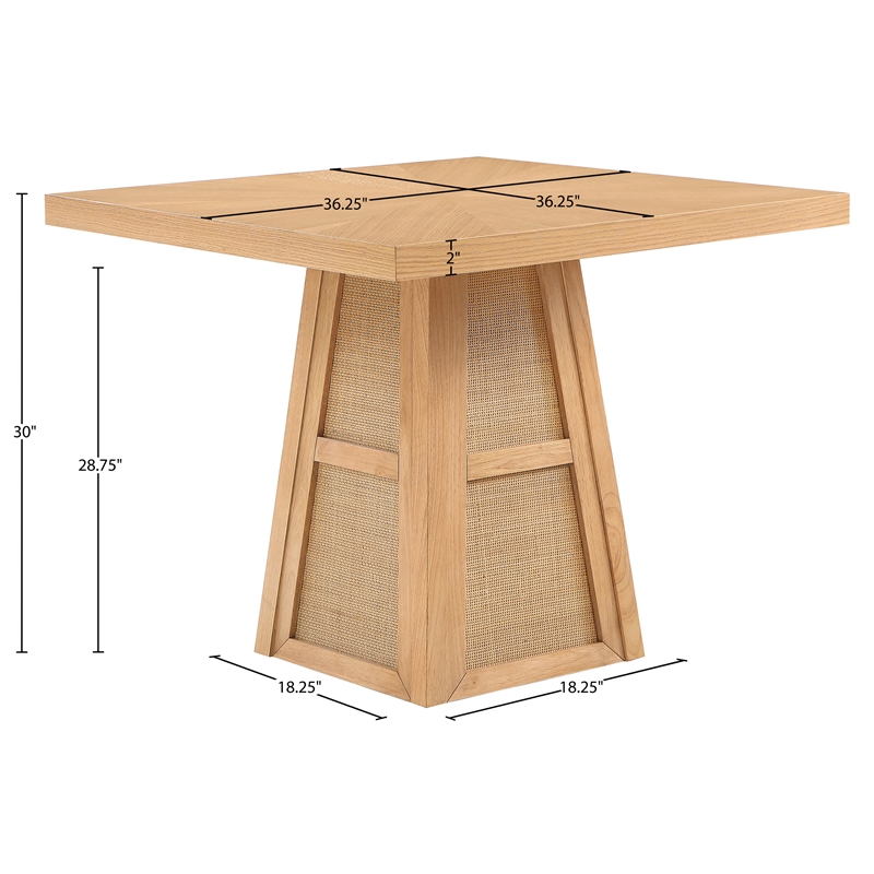 Meridian Furniture Fenwick Natural Cane Solid Wood with Oak Veneer Dining Table