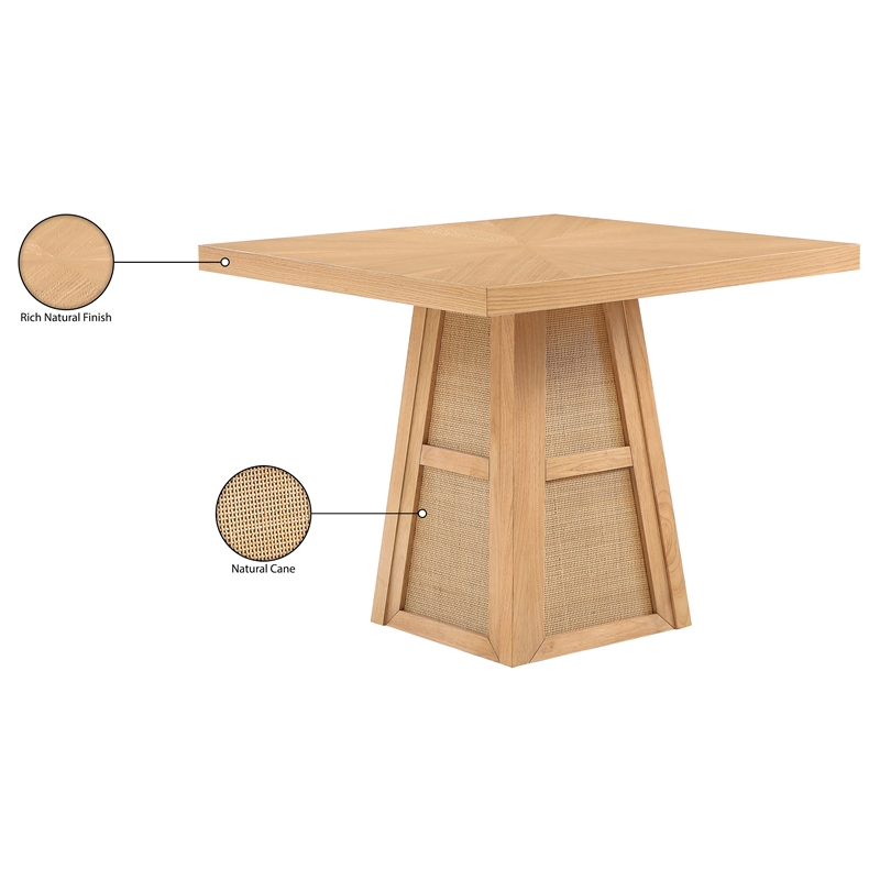 Meridian Furniture Fenwick Natural Cane Solid Wood with Oak Veneer Dining Table