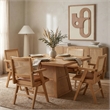 Meridian Furniture Fenwick Natural Cane Solid Wood with Oak Veneer Dining Table