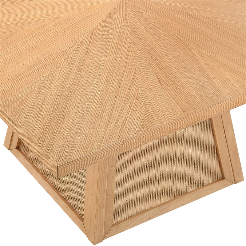 Meridian Furniture Fenwick Natural Cane Solid Wood with Oak Veneer Dining Table